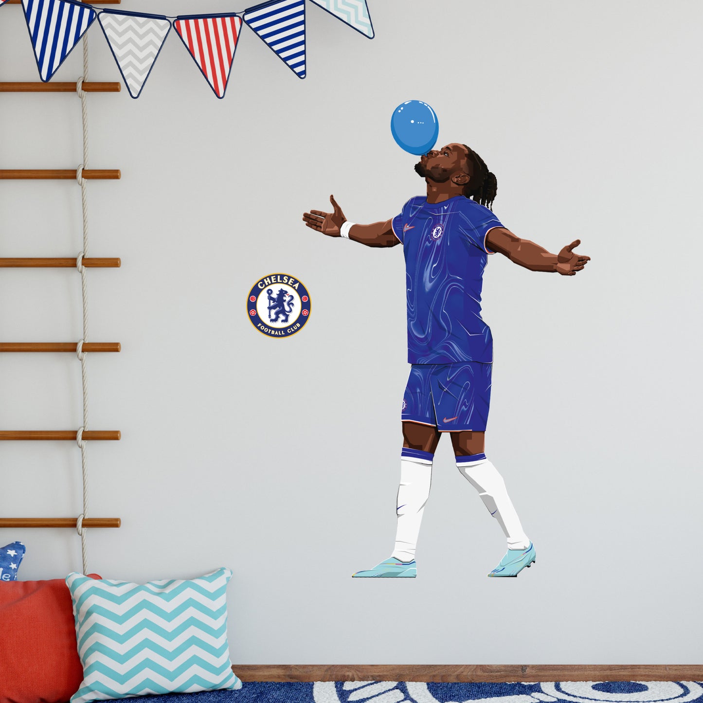 Chelsea Football Club - Nkunku 24-25 Illustration Wall Sticker