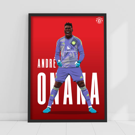 Manchester United FC Print - Onana 24/25 Illustration Player Poster Football Wall Art