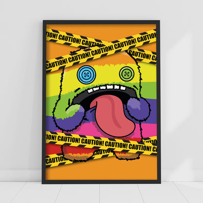 Fuggler Wall Art Print - Oogah Boogah Rainbow Caution Poster