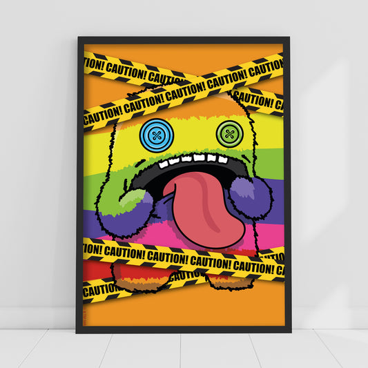 Fuggler Wall Art Print - Oogah Boogah Rainbow Caution Poster