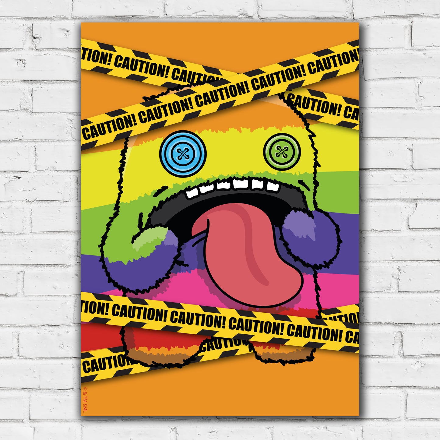 Fuggler Wall Art Print - Oogah Boogah Rainbow Caution Poster