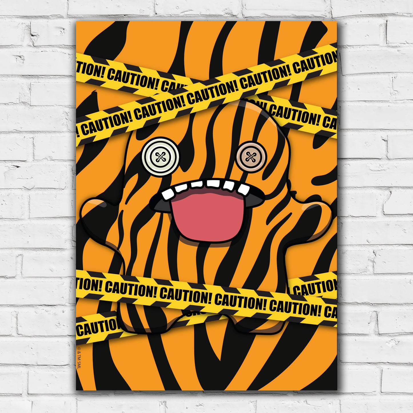 Fuggler Wall Art Print - Oogah Boogah Tiger Caution Poster