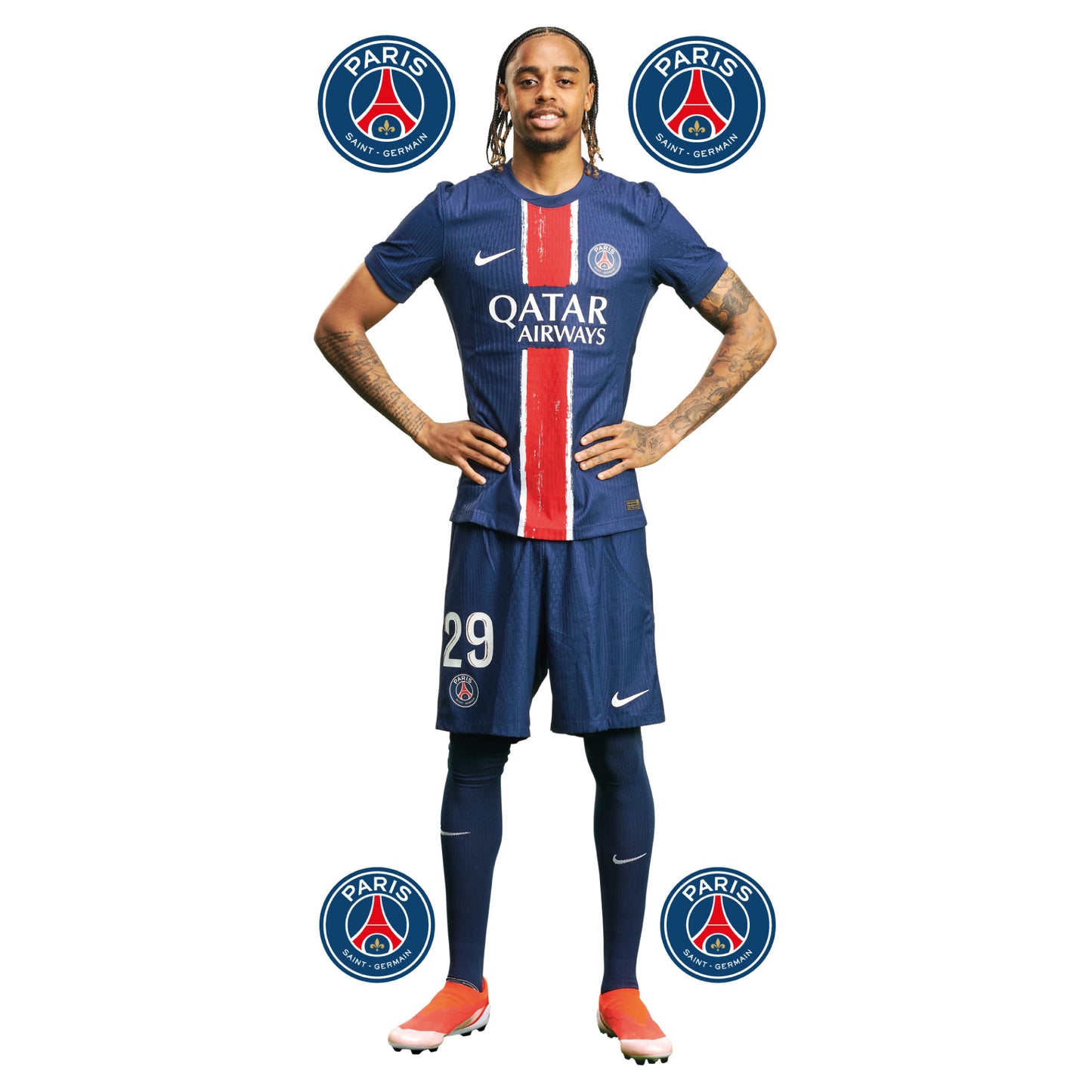 Paris Saint-Germain F.C. Barcola 24-25 Player Wall Sticker