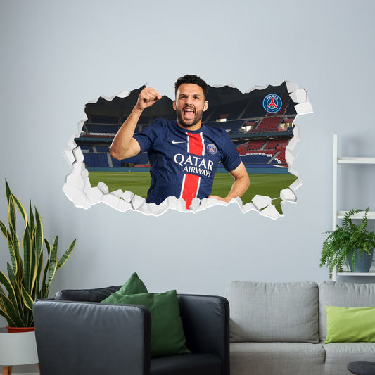 Paris Saint-Germain F.C. Ramos 24-25 Broken Wall Sticker