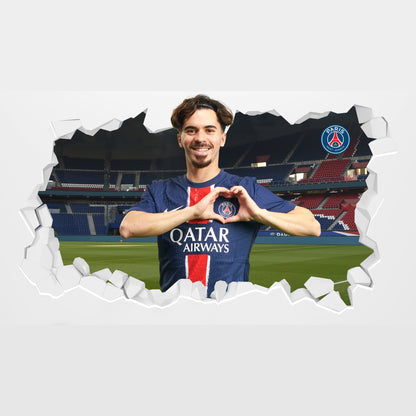 Paris Saint-Germain F.C. Vitinha 24-25 Broken Wall Sticker