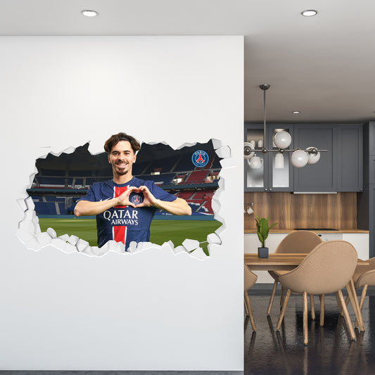 Paris Saint-Germain F.C. Vitinha 24-25 Broken Wall Sticker