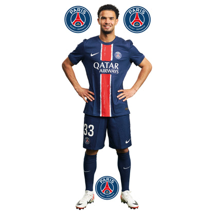 Paris Saint-Germain F.C. Zaire 24-25 Player Wall Sticker