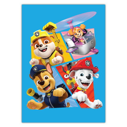 Paw Patrol Print - 4 Pups Jumping Out Poster Wall Art