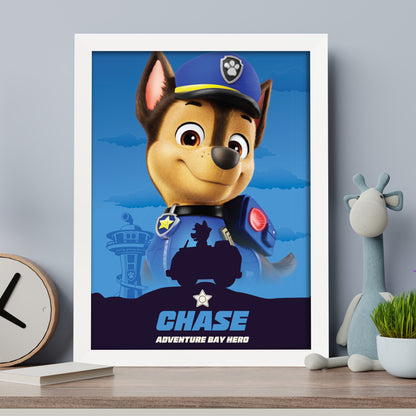 Paw Patrol Print - Chase Adventure Bay Hero Poster Wall Art