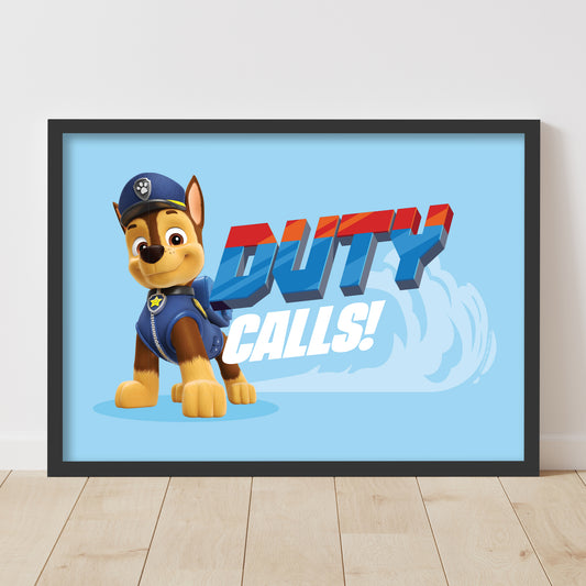 Paw Patrol Print - Chase Duty Calls Poster Wall Art