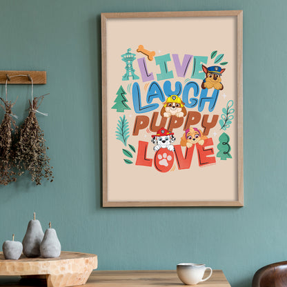 Paw Patrol Print - Live Laugh Puppy Love Poster Wall Art