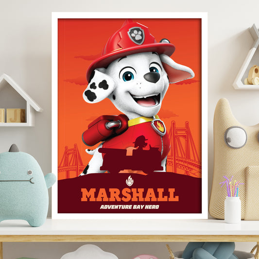 Paw Patrol Print - Marshall Adventure Bay Hero Poster Wall Art