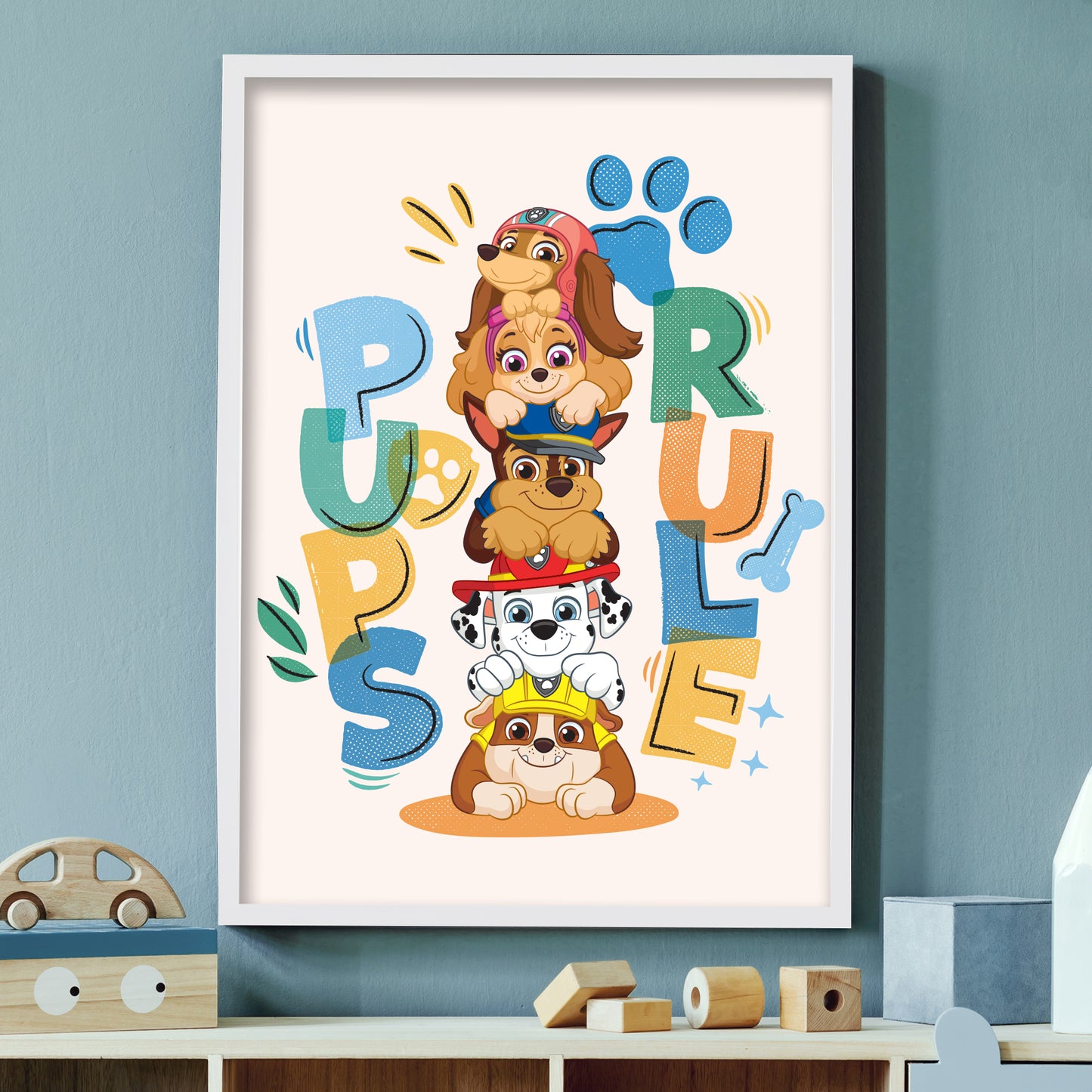 Paw Patrol Print - Pups Rule Poster Wall Art