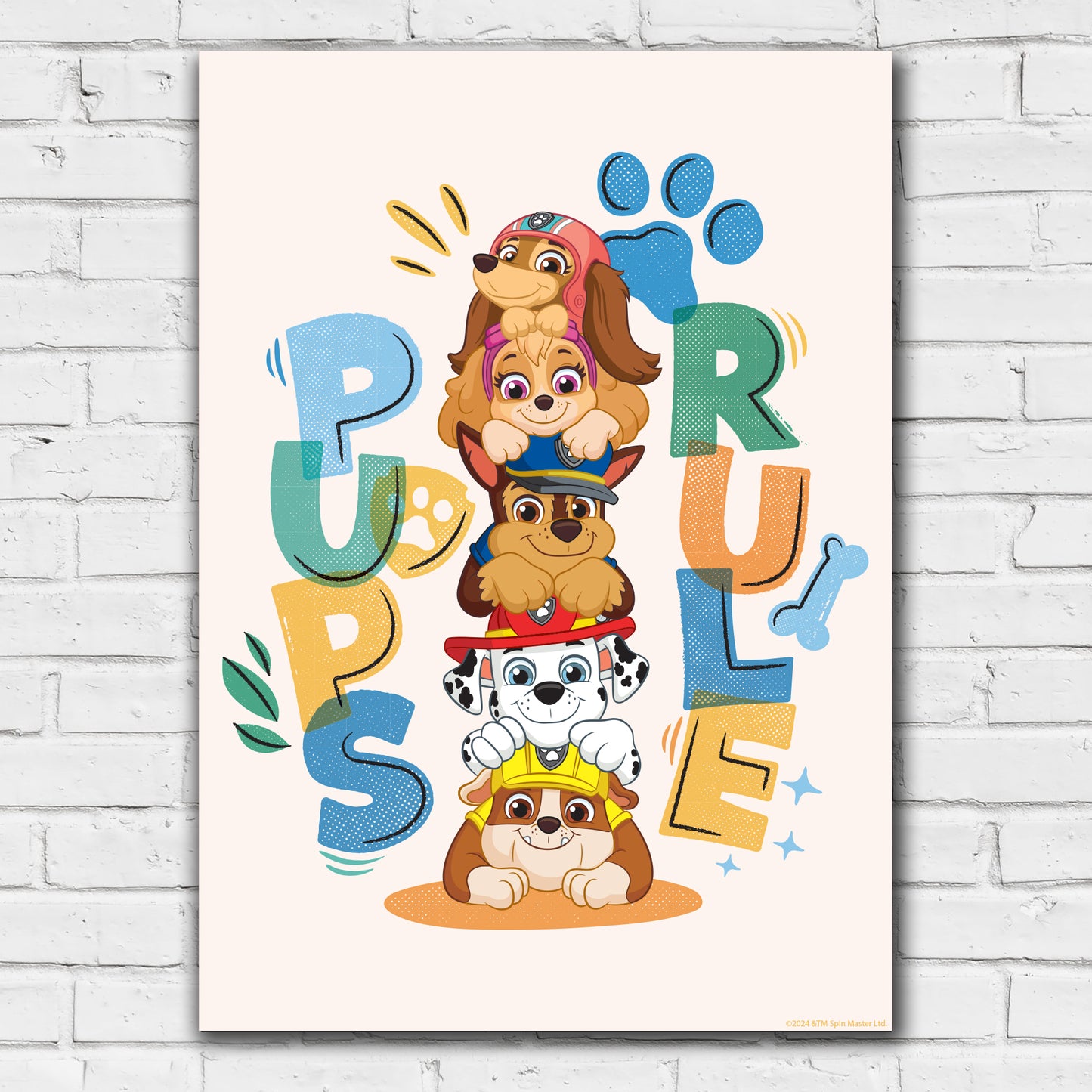 Paw Patrol Print - Pups Rule Poster Wall Art