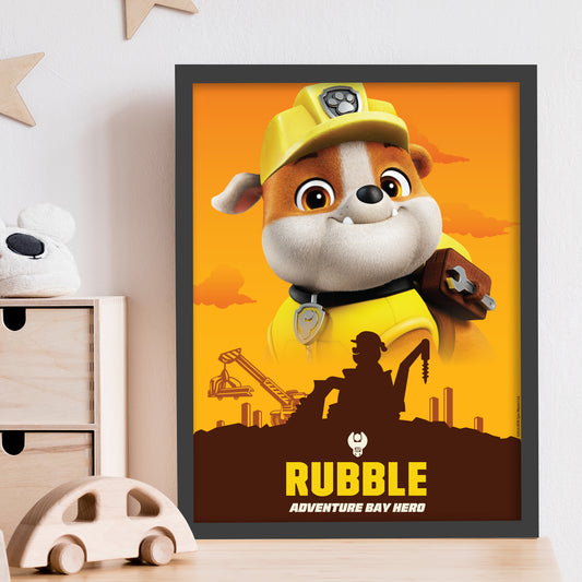 Paw Patrol Print - Rubble Adventure Bay Hero Poster Wall Art