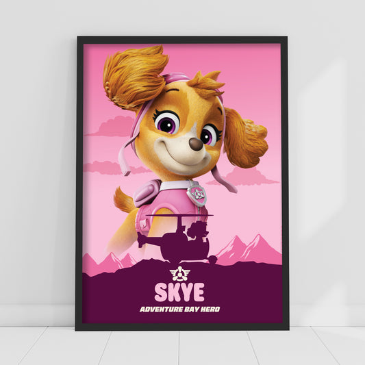 Paw Patrol Print - Skye Adventure Bay Hero Poster Wall Art