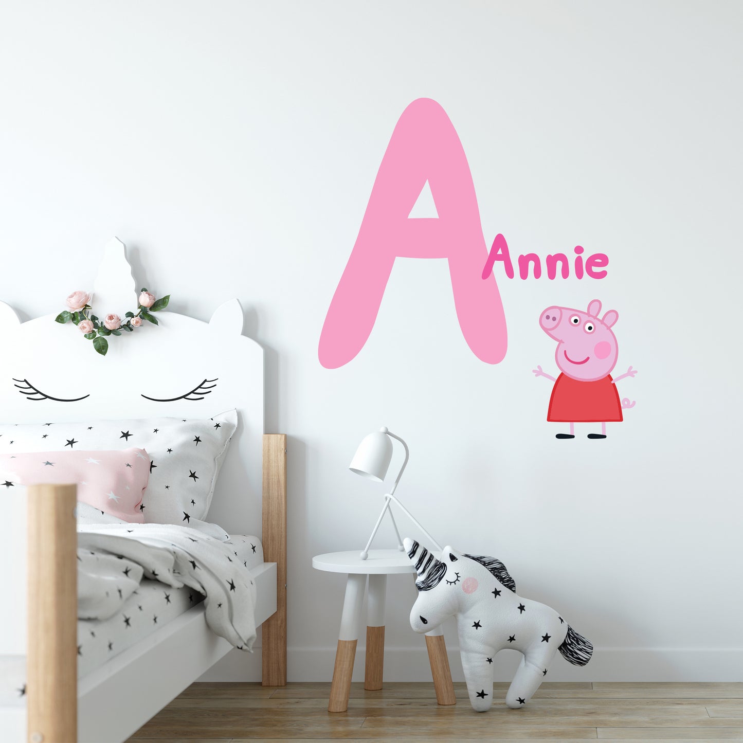 Peppa Pig Wall Sticker - Peppa Pig Letter and Name Wall Decal Kids Art