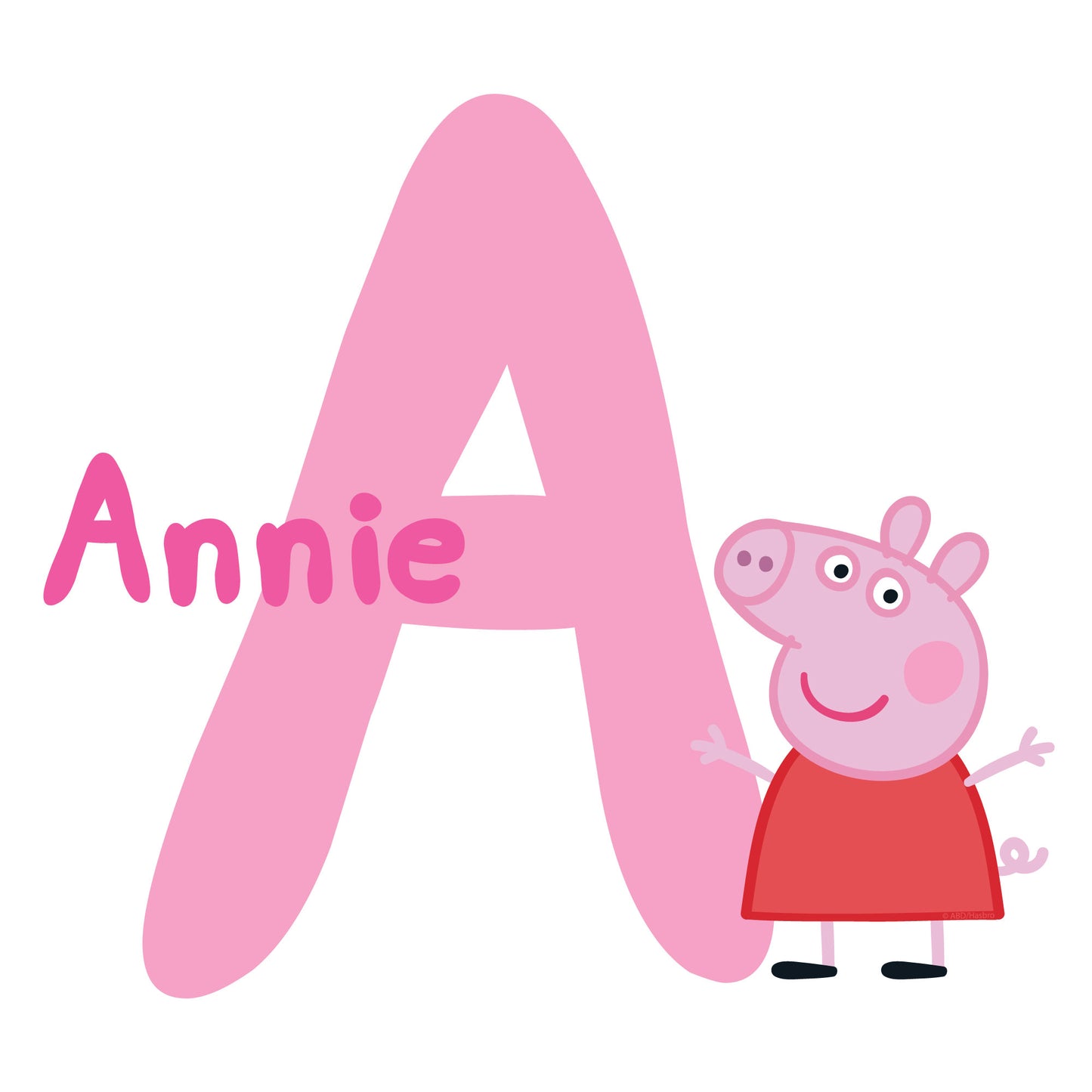 Peppa Pig Wall Sticker - Peppa Pig Letter and Name Wall Decal Kids Art