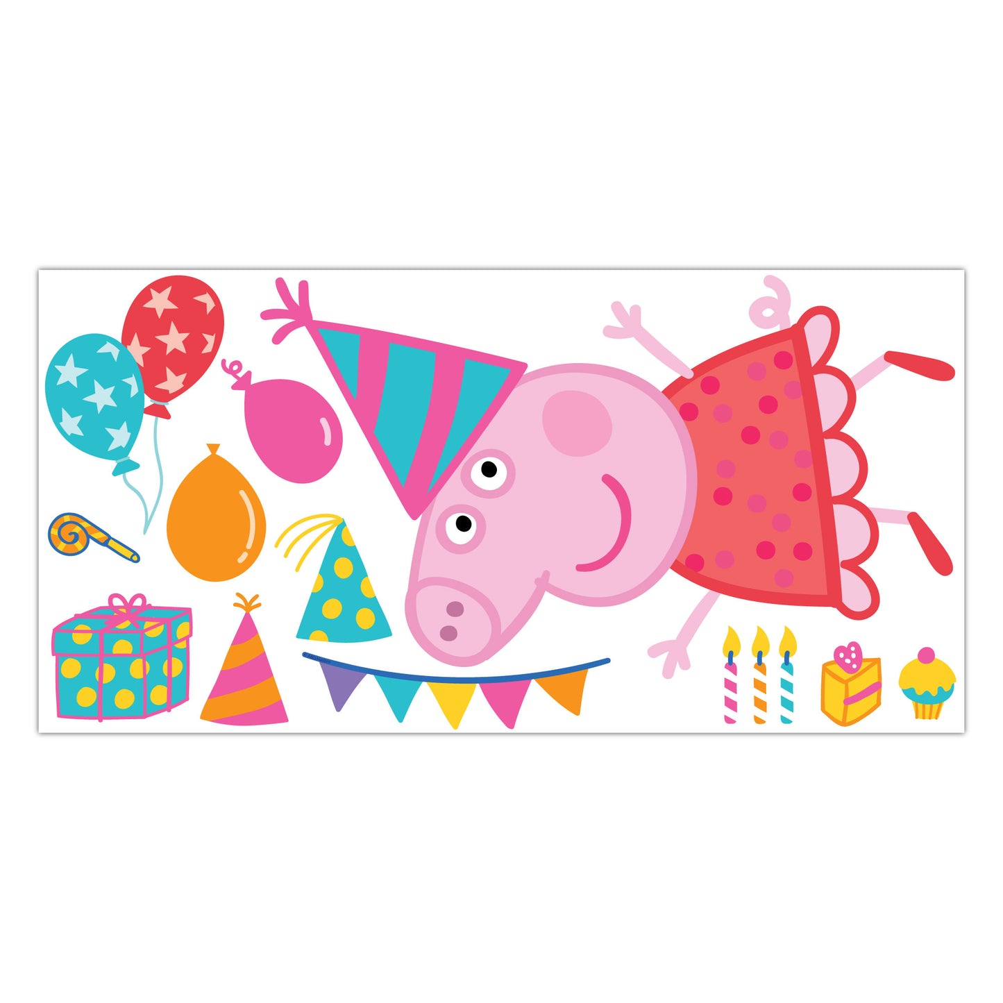 Peppa Pig Wall Sticker - Peppa Pig Party Set Wall Decal Kids Art