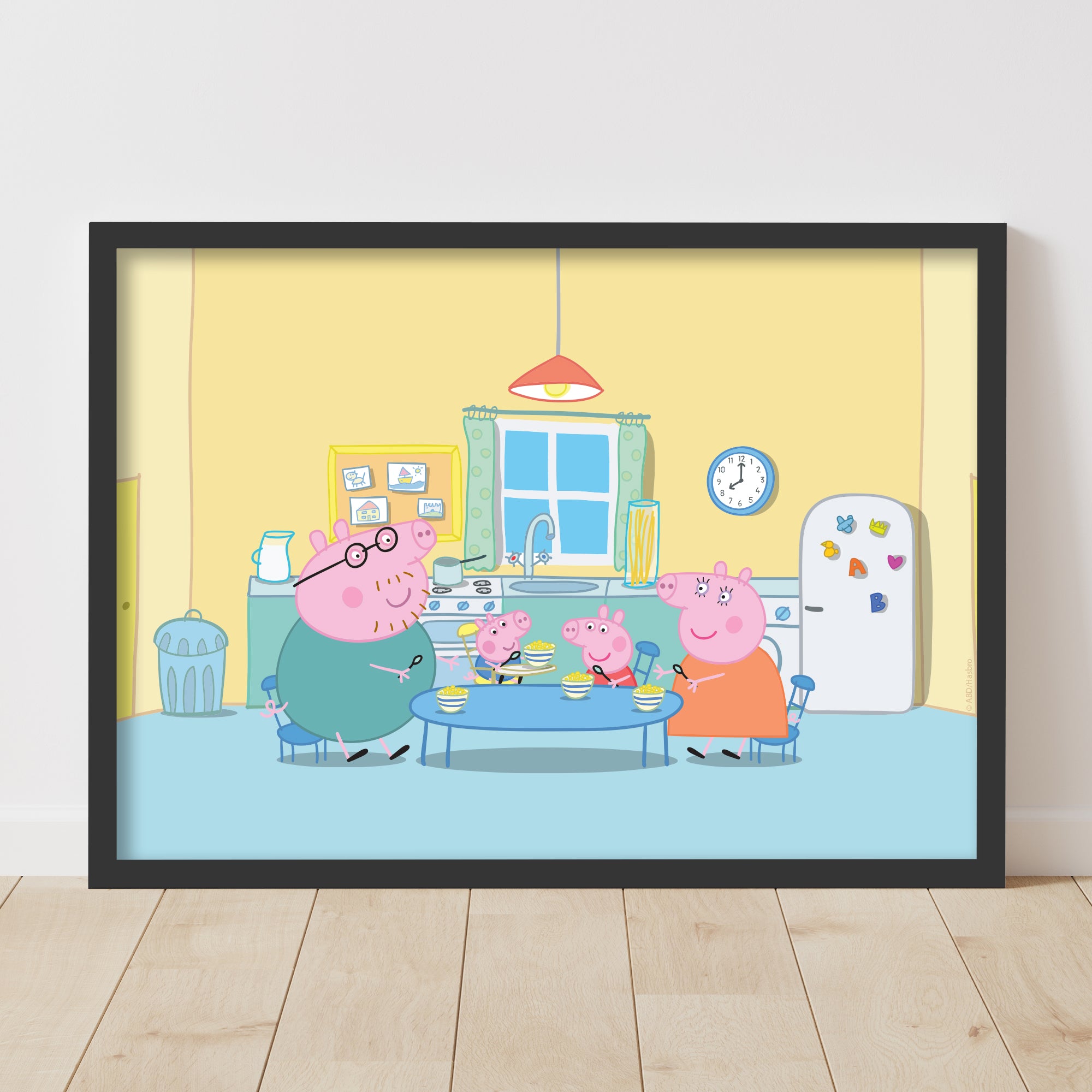 Peppa Pig Print Peppa and Family in Kitchen Breakfast Scene Poster W www.themed