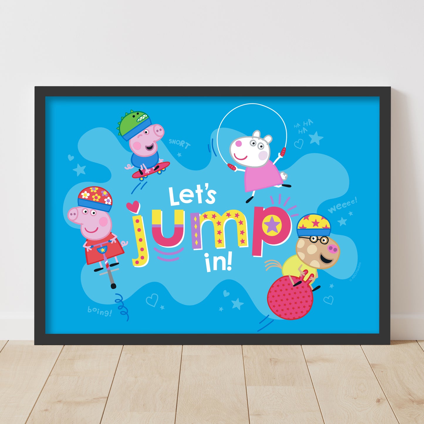 Peppa Pig Print - Peppa and Friends Let's Jump In Poster Wall Art