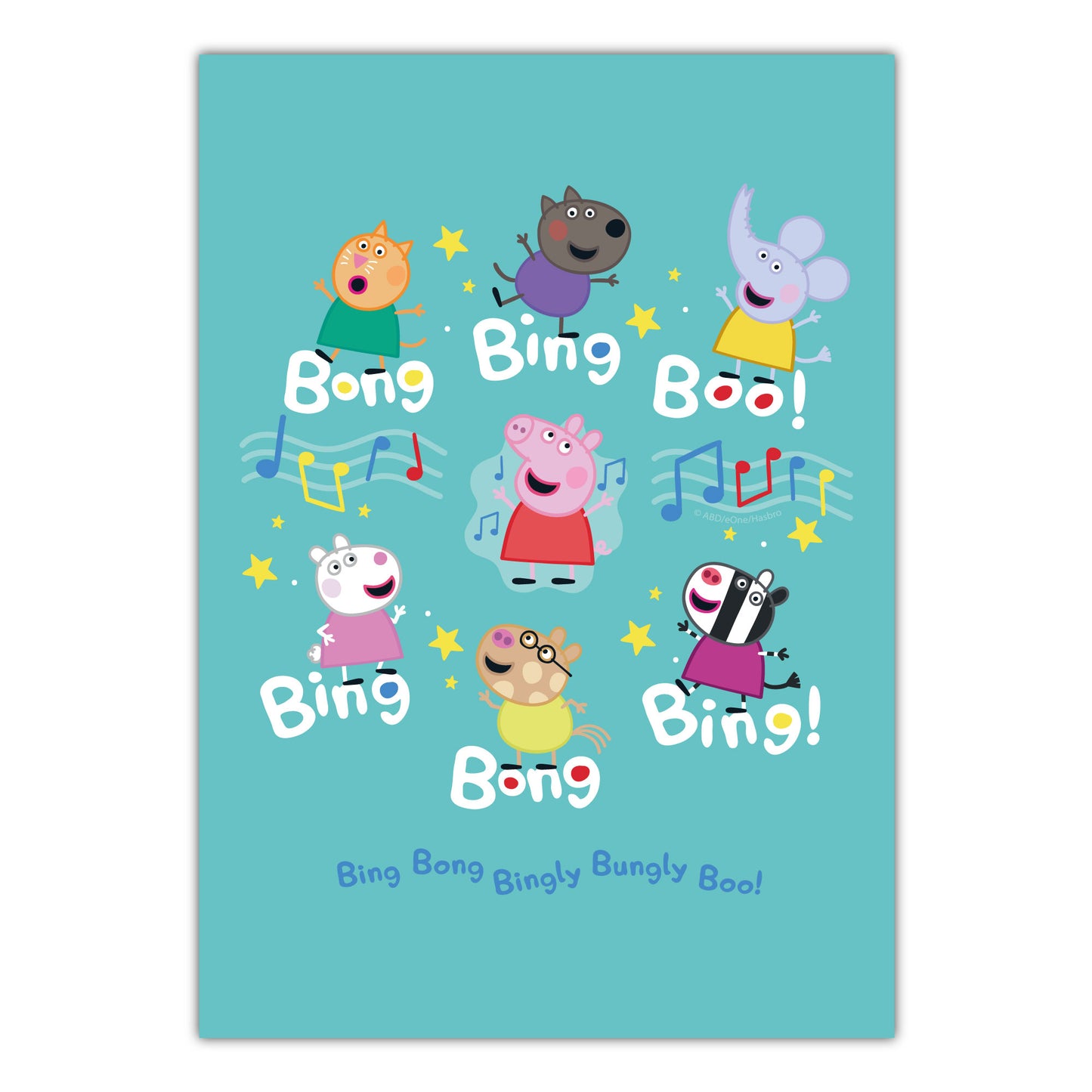 Peppa Pig Print - Peppa and Friends Music Bing Bong Poster Wall Art