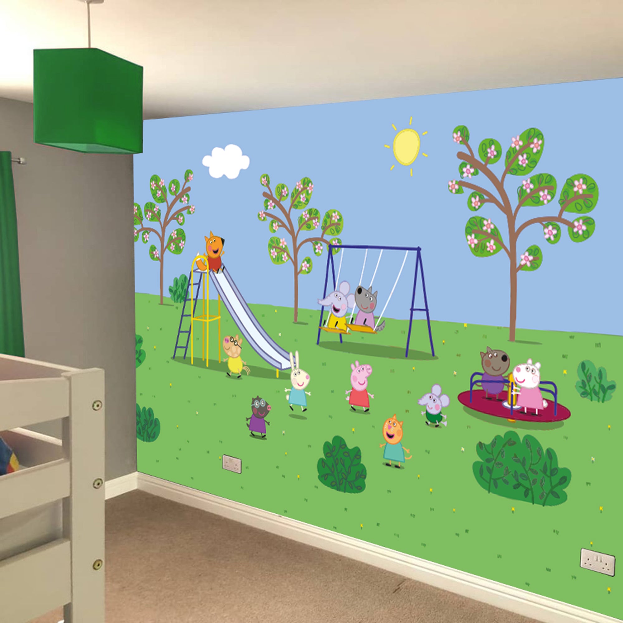 Peppa Pig Full Wall Mural - Peppa and Friends Playground – www.themed.co.uk