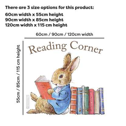 Peter Rabbit Wall Sticker - Peter Rabbit Leaning on Books Personalised Decal Wall Art