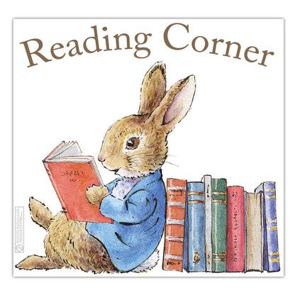 Peter Rabbit Wall Sticker - Peter Rabbit Leaning on Books Personalised Decal Wall Art