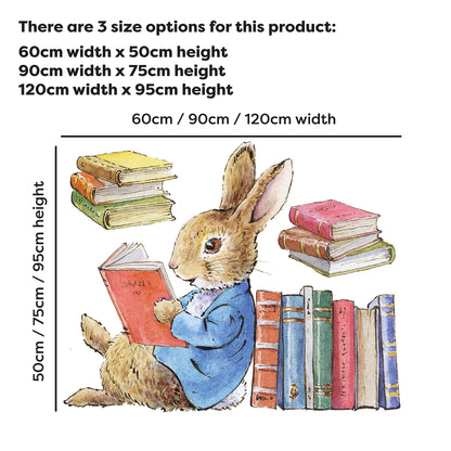 Peter Rabbit Wall Sticker - Peter Rabbit Leaning on Books Decal Wall Art