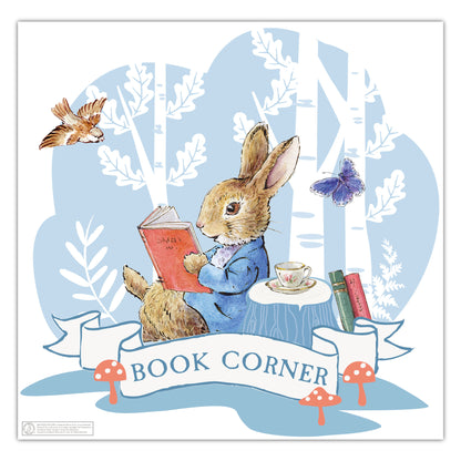 Peter Rabbit Wall Sticker - Peter Rabbit Reading Forest Personalised Decal Wall Art