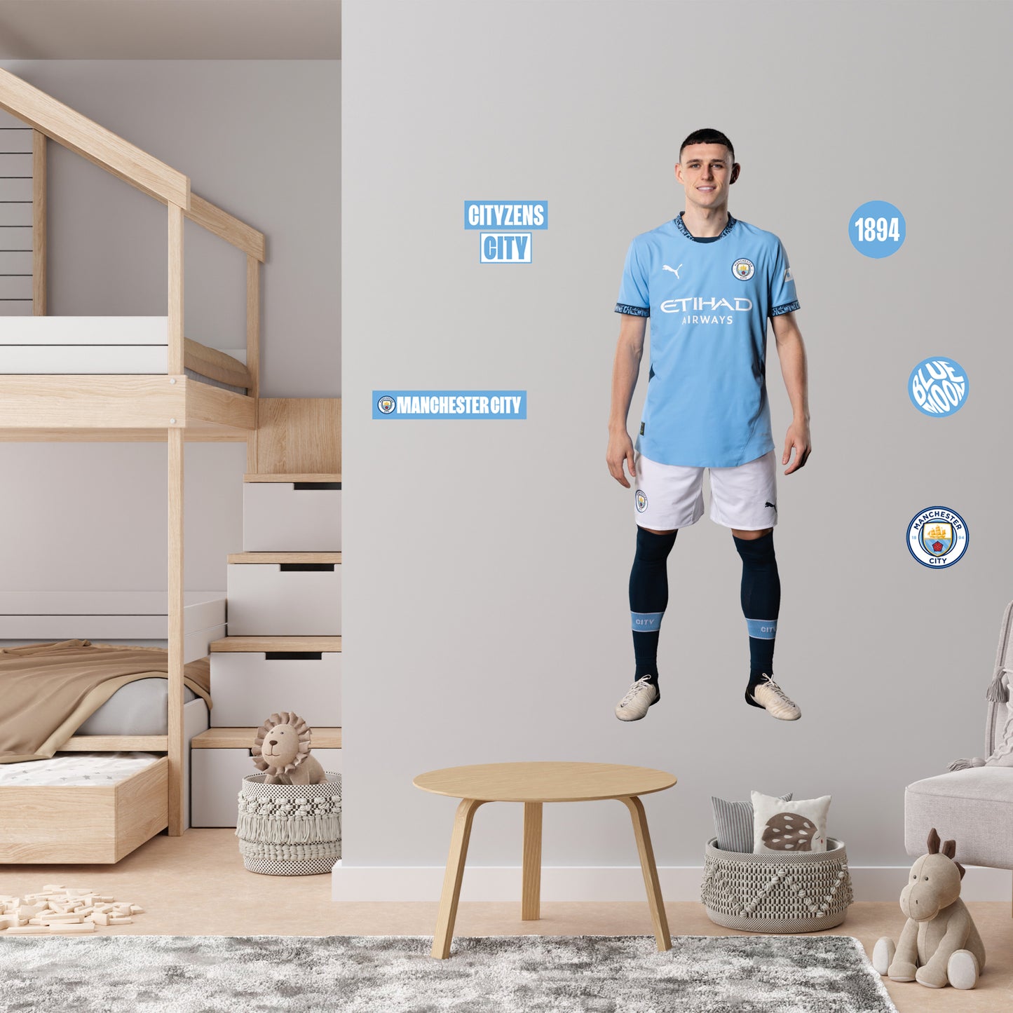 Manchester City FC - Phil Foden 24/25 Player Wall Sticker + Decal Set