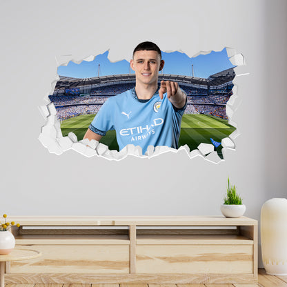 Manchester City Football Club - Phil Foden 24/25 Broken Wall Sticker