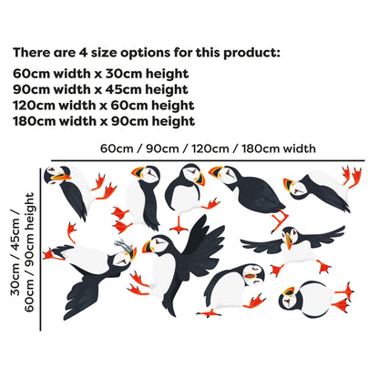 Animal Wall Sticker - Set Of Ten Puffins Decal Wall Art