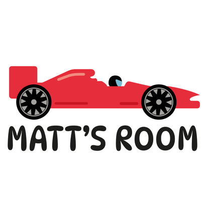 Racing Wall Sticker - Race Car Personalised Name And Colour Sports Car