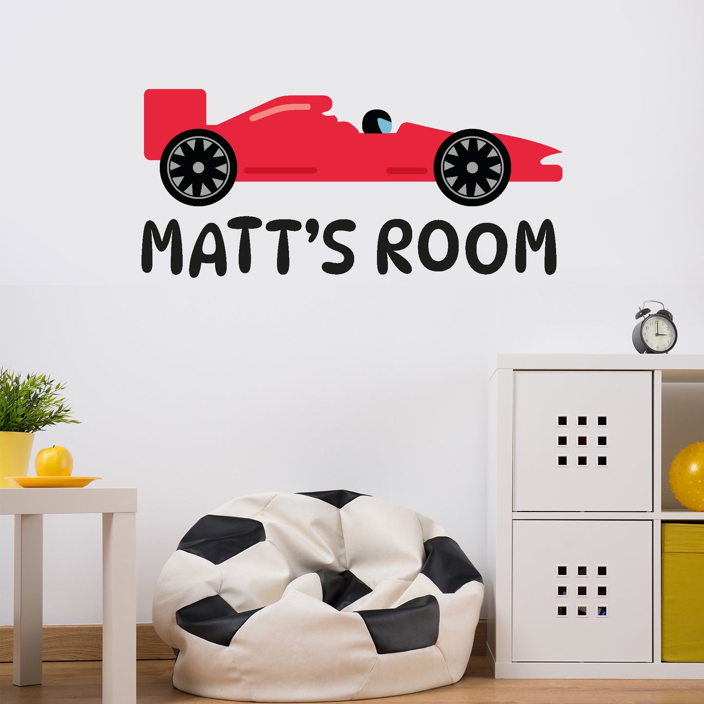 Racing Wall Sticker - Race Car Personalised Name And Colour Sports Car