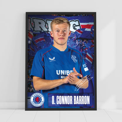 Rangers Football Club Connor Barron 24/25 Player Print Football Art