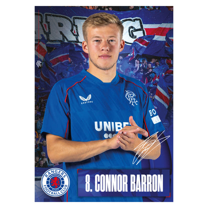 Rangers Football Club Connor Barron 24/25 Player Print Football Art