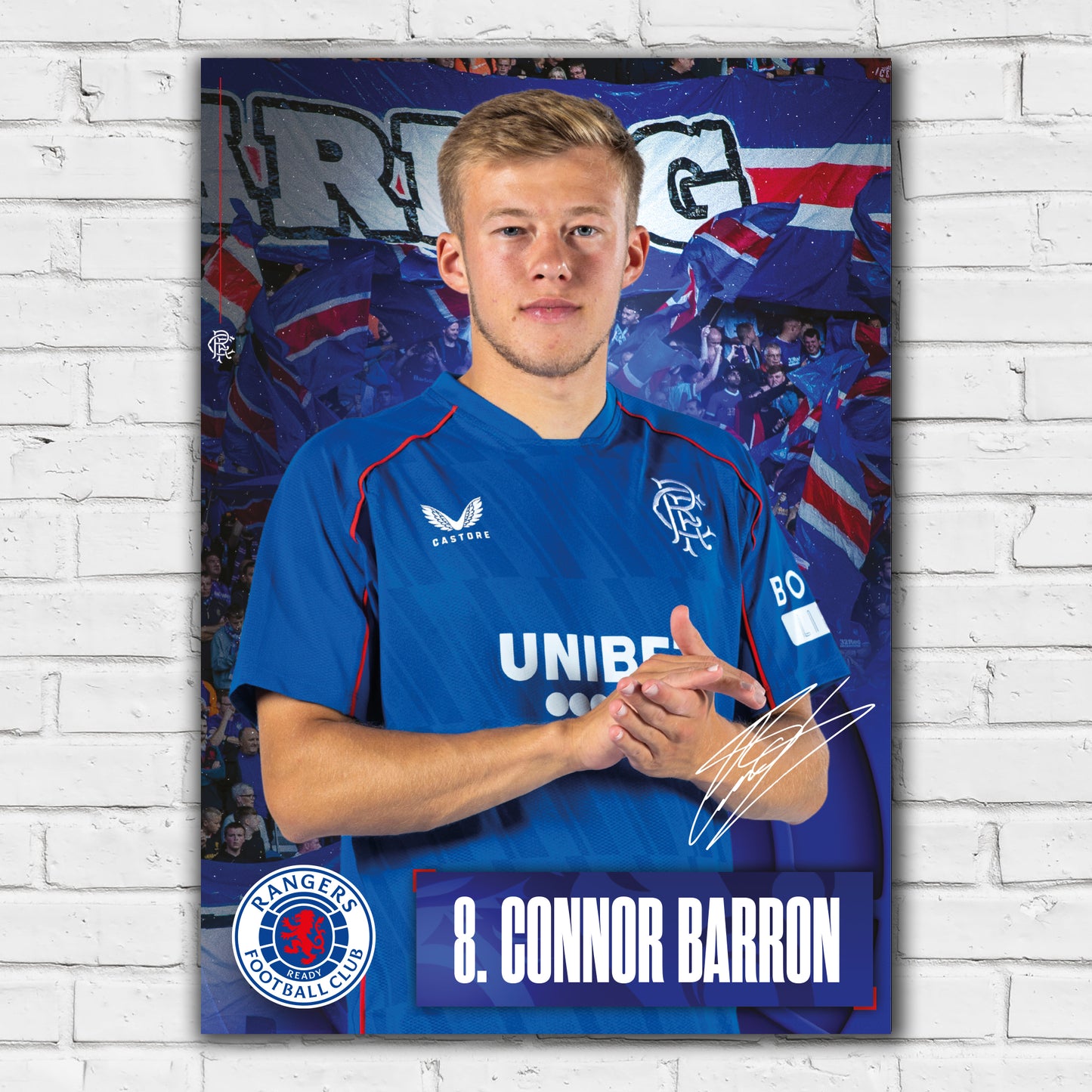 Rangers Football Club Connor Barron 24/25 Player Print Football Art