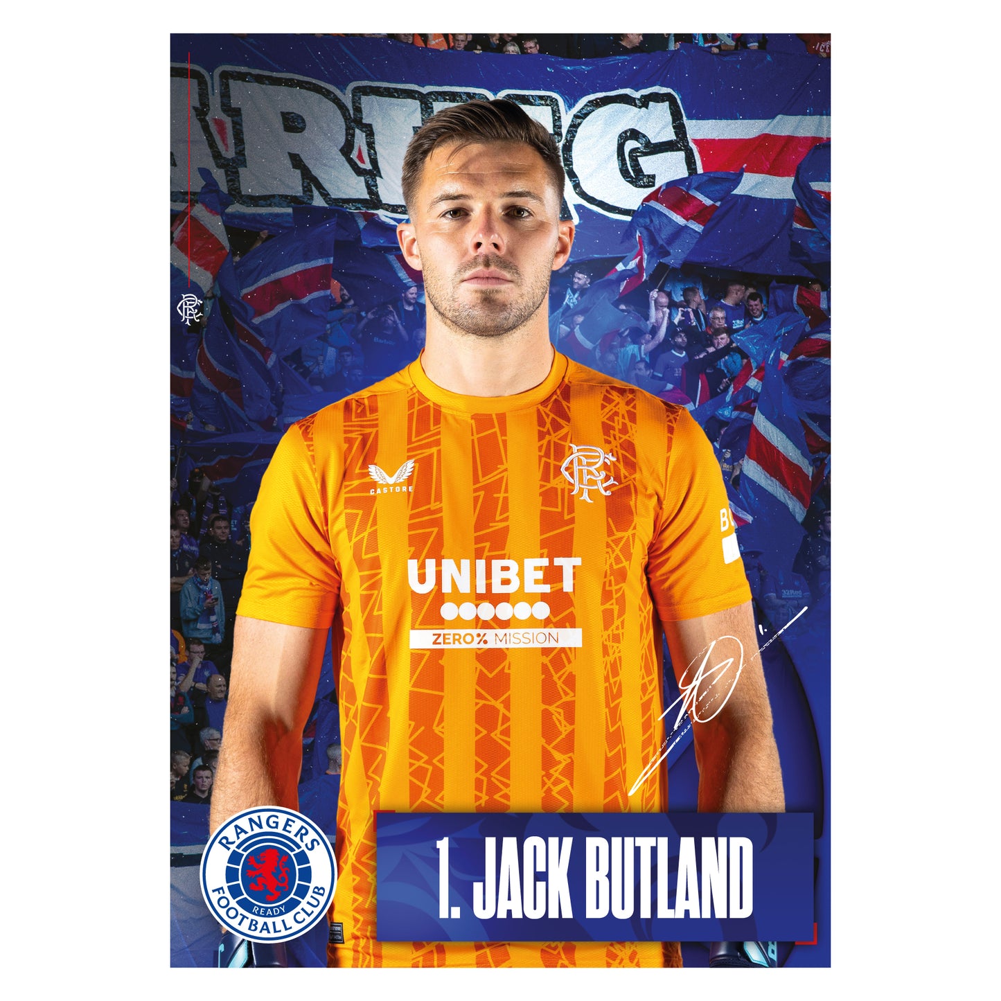 Rangers Football Club Jack Butland 24/25 Player Print Football Art