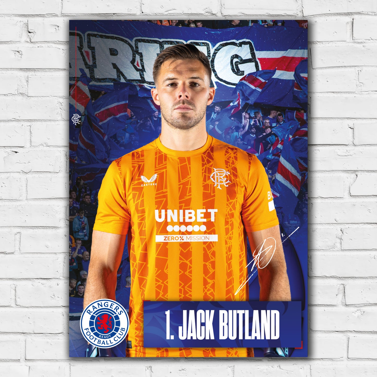 Rangers Football Club Jack Butland 24/25 Player Print Football Art