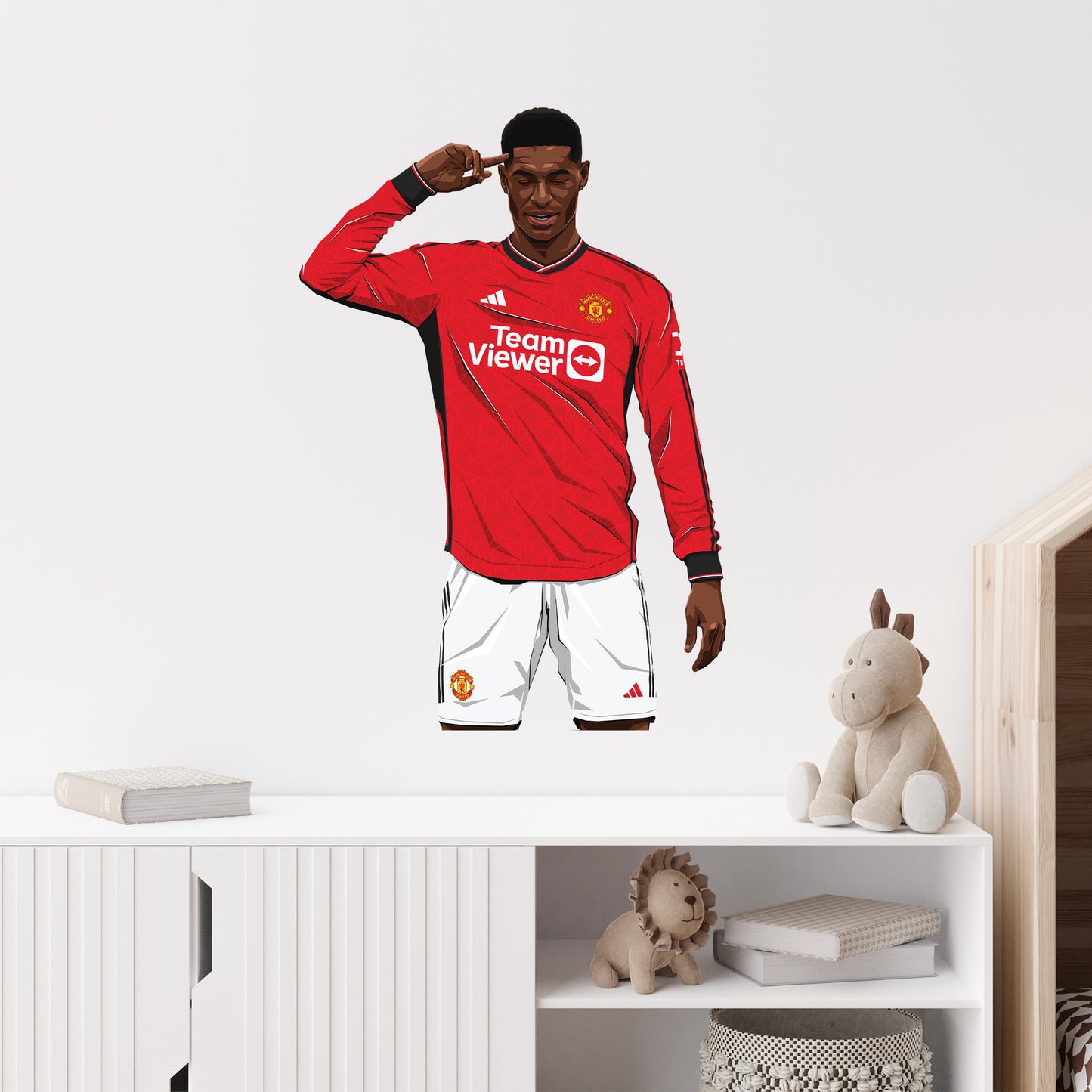 Manchester United FC Wall Sticker - Rashford Celebration Illustration Decal Art