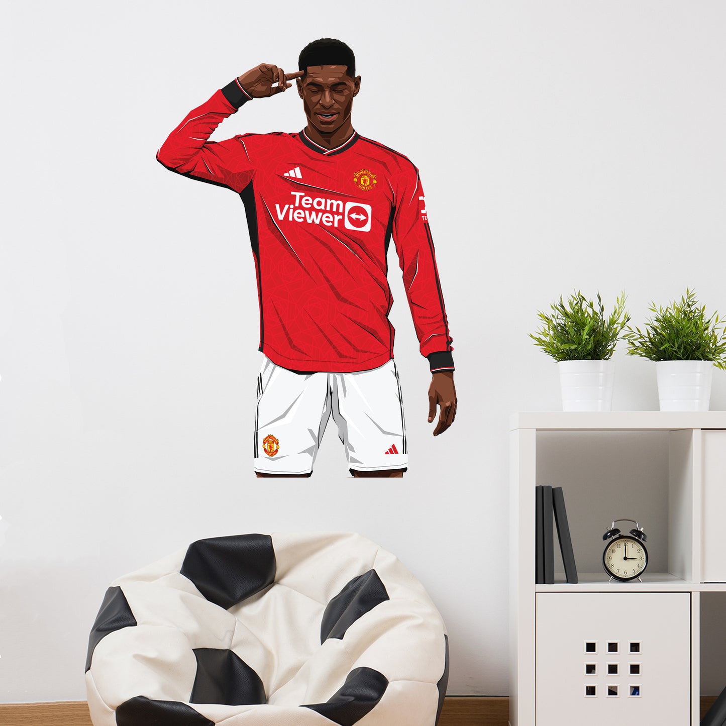 Manchester United FC Wall Sticker - Rashford Celebration Illustration Decal Art