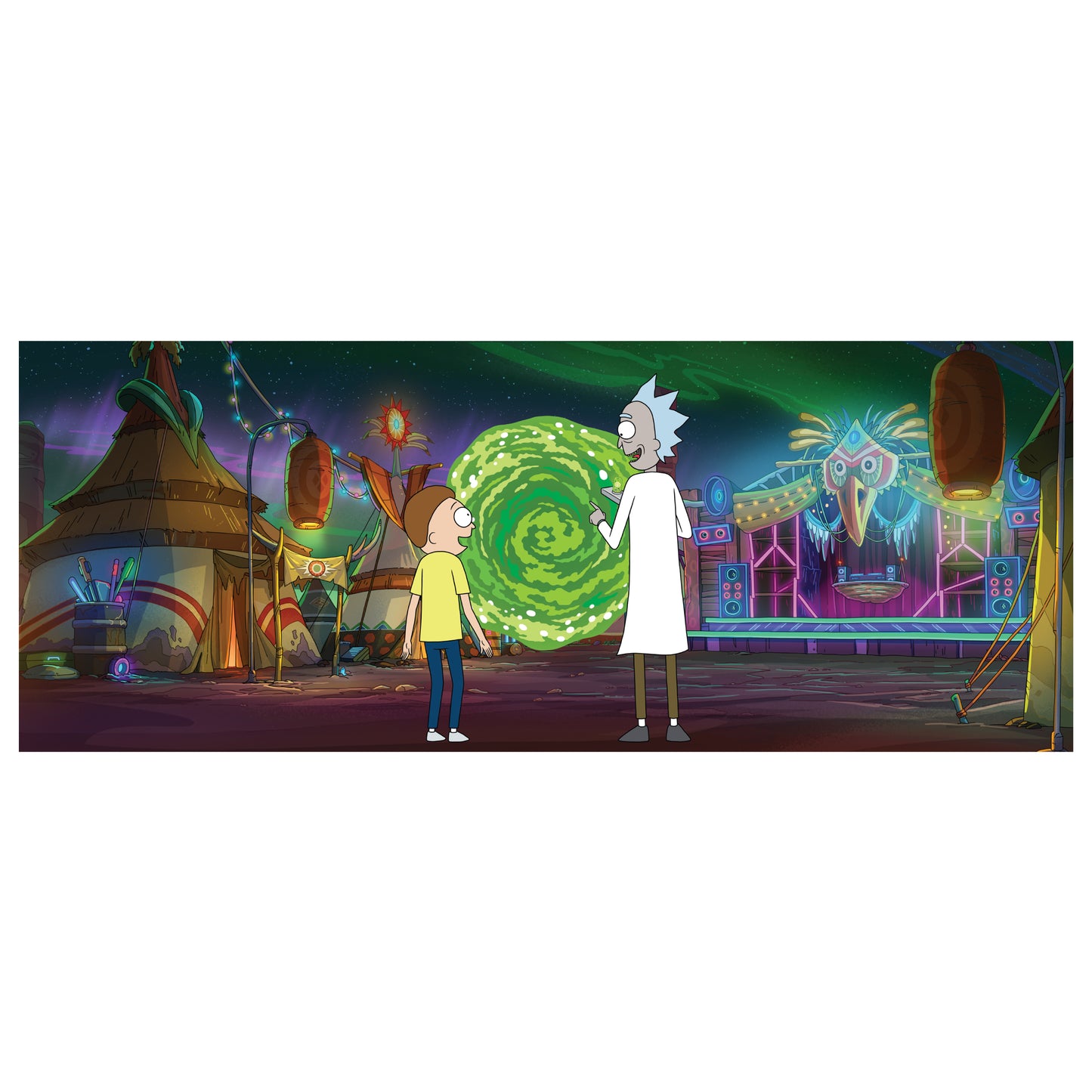 Rick and Morty Full Wall Mural - Looking Into Portal Wall Art