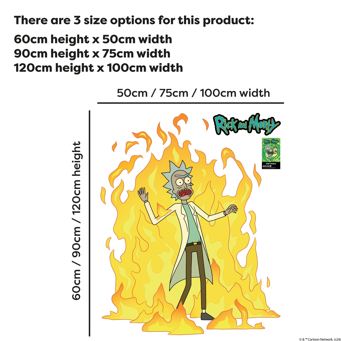 Rick and Morty Wall Sticker – Rick in Flames Wall Decal Art