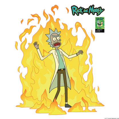 Rick and Morty Wall Sticker – Rick in Flames Wall Decal Art