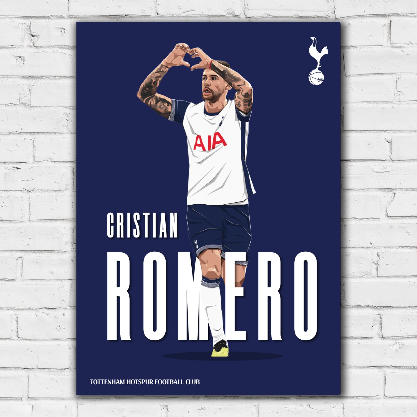 Tottenham Hotspur Print - Romero Illustration 24-25 Poster Wall Art