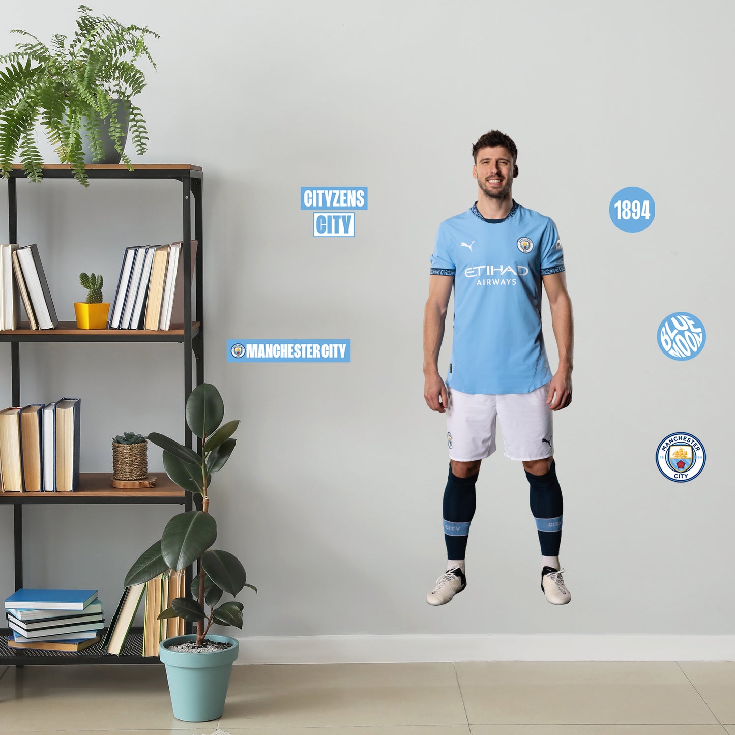 Manchester City FC - Ruben Dias 24/25 Player Decal + Bonus Wall Sticker Set