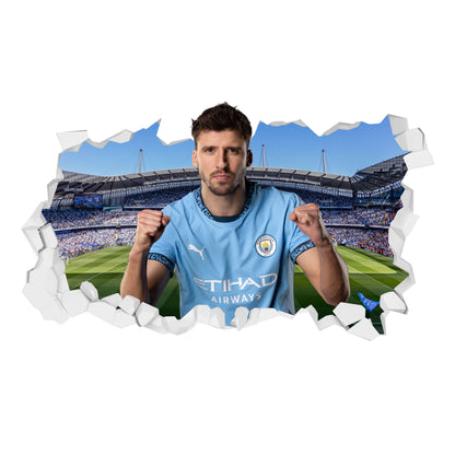 Manchester City Football Club - Ruben Dias 24/25 Broken Wall Sticker + Bonus Decal Set