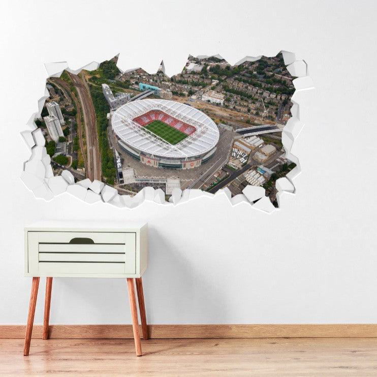 Arsenal Football Club - Broken Wall Emirates Stadium Aerial View Mural